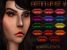 Sims 4 — Gemini Lip Kit V1 by borispaijmans — This lipstick comes in 14 colors, including 3 pinks, 3 purple/blues, 3