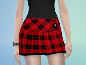 Sims 4 — Simple Punk Plaid Skirt by stasianime2 — Simple punk plaid skirt with 5 colors. Enjoy!