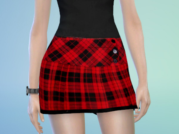 Sims 4 — Simple Punk Plaid Skirt by stasianime2 — Simple punk plaid skirt with 5 colors. Enjoy!