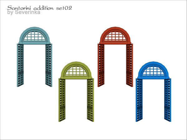 Sims 4 — Santorini - arched door MW colored by Severinka_ — Arched open door for middle wall bright coloring From the set