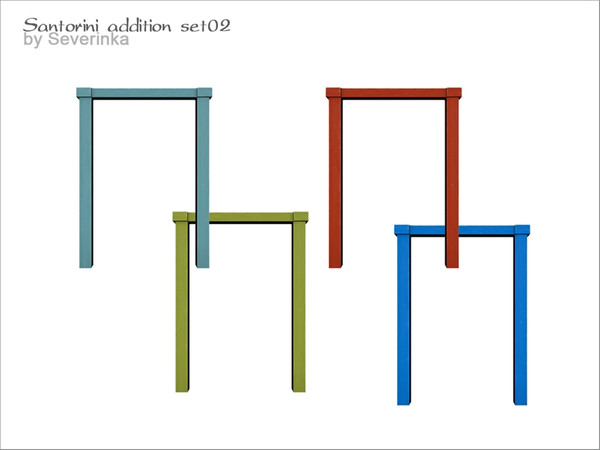 Sims 4 — Santorini - arch v02SW colored by Severinka_ — Arch for short wall bright coloring From the set of 'Santorini