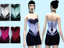 Sims 4 — Short Corset Dress by stasianime2 — Lacy corset dress that has five colors! Enjoy!