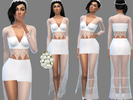 Sims 4 — Wedding Outfit - Set by Puresim — The outfit include: A lace and sheer top + a white transparent skirt to create