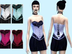 Sims 4 — Short Corset Dress by stasianime2 — Lacy corset dress that has five colors! Enjoy!