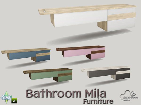 Sims 4 — Mila Bath Sideboard v1 (leftsided) by BuffSumm — Part of the *Bathroom Mila*