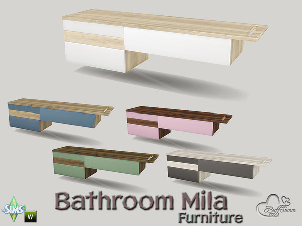 Sims 4 — Mila Bath Sideboard v1 (rightsided) by BuffSumm — Part of the *Bathroom Mila*