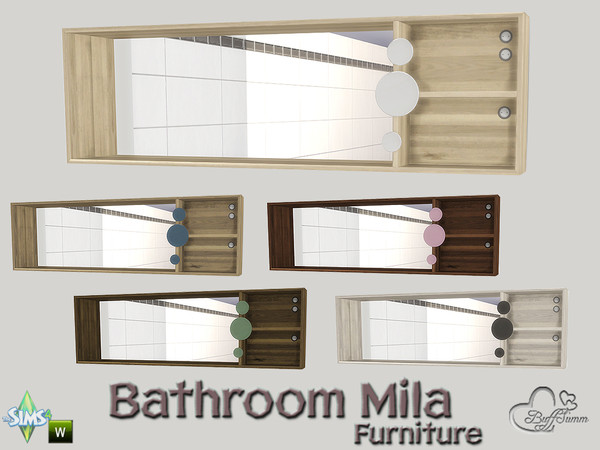 Sims 4 — Mila Bath Wallmirror (leftsided) by BuffSumm — Part of the *Bathroom Mila*