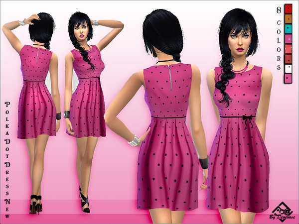 The Sims Resource - PolkaDot Dress New