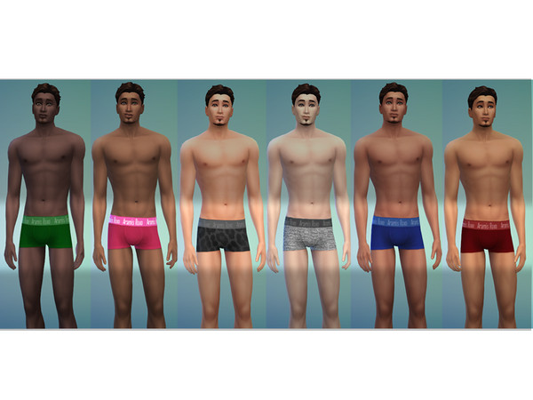 Sims 4 — Aron Boxers by Aramis_Roxo — Nice basic brand boxer shorts. Many different colours and patterns. 