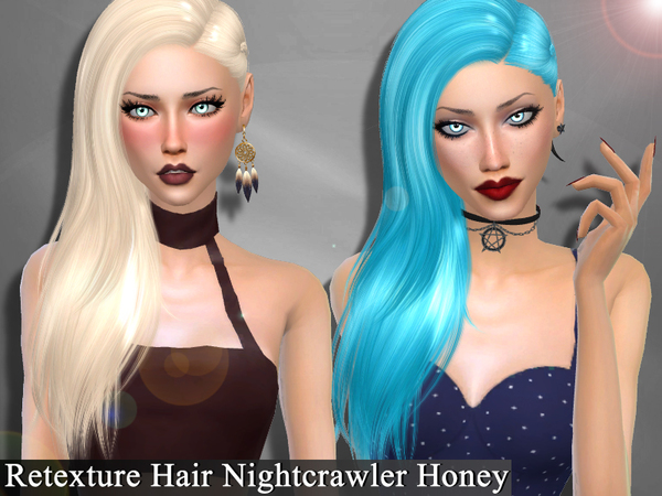 Sims 4 — Retexture Hair Nightcrawler Honey.Need Mesh by Genius6662 — Download mesh you need it !