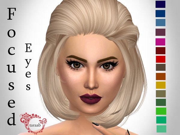 Sims 4 — Focused Eyes by taraab — A new set of non default eyes with 15 colors to choose from; some natural and some