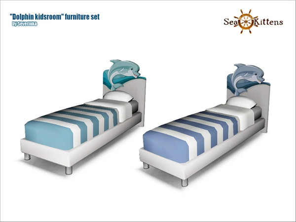 Sims 4 — [Dolphin kidsroom] - single bed by Severinka_ — Single bed with Dolphin From the set of 'Dolphin kidsroom' 2
