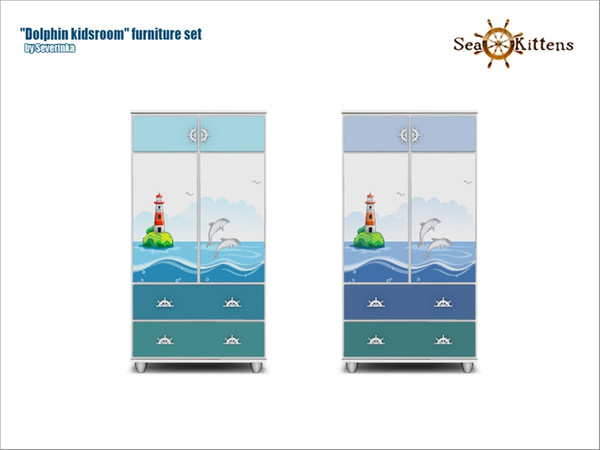 Sims 4 — [Dolphin kidsroom] - dresser by Severinka_ — Wardrobe (dresser) From the set of 'Dolphin kidsroom' 2 colors
