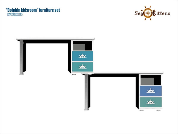 Sims 4 — [Dolphin kidsroom] - desk by Severinka_ — Desk From the set of 'Dolphin kidsroom' 2 colors
