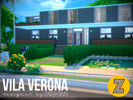 Sims 4 — VILA VERONA by zara-sims — Midcentury modern style home featuring 3 bedrooms, 2 bathrooms, kitchen, living and