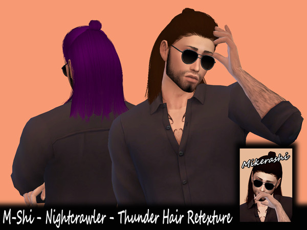 Sims 4 — M-Shi - Nightcrawler - Thunder Hair Retexture (Mesh Needed) by mikerashi — -33 Colors -Texture made by Me