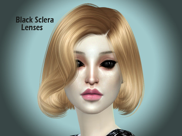 Sims 4 — Black Sclera  by hutzu2 — Black Sclera lenses. In the 'Face Paint' Category in CAS. Custom thumbnail.