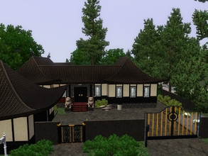 Sims 3 — Zen Home by blgfan902 — This Chinese style home has two bedrooms, two bathrooms, a large kitchen with a dining