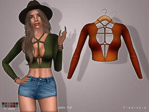 Sims 4 — Set66- GWEN top by Cleotopia — This cute top is a shorter version of my upcoming dress exclusively created for