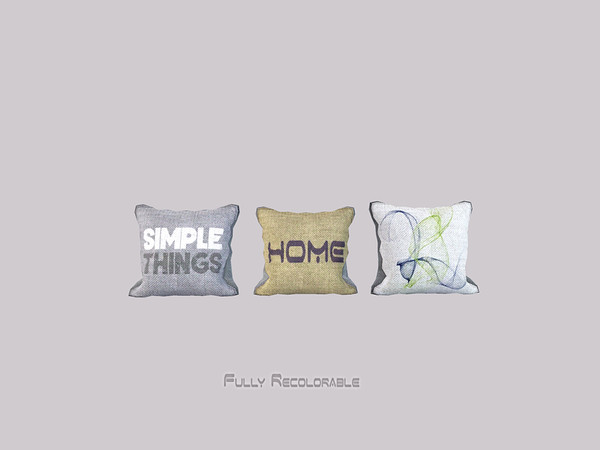 Sims 3 — Black White Dining - Pillow by ung999 — Black White Dining - Pillow Recolorable Channels : 4 Variations : 3