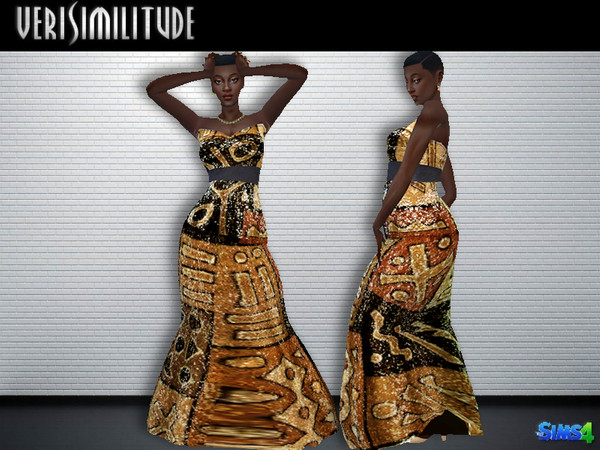 Sims 4 — African Sparkling Formal - mesh needed by pedanticbohemian — This formal gown is a special look for all sorts of