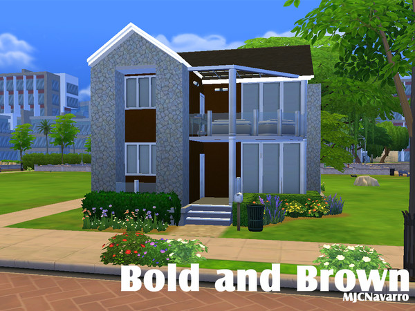 Sims 4 — Bold and Brown (No CC) by MJCNavarro — The lot is a simple brown-based home perfect for 2-4 sims. The house