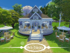 Sims 4 — Mrs Daisy by MadabbSim — Welcome to Mrs Daisy ! can i offer you a spot of tea? We have seating areas outside in