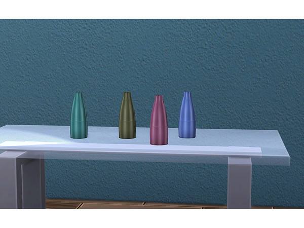 Sims 4 — Adelina Bottle v1 by soloriya — Shiny simple bottle with a border. Part of Adelina set. 4 color variations.