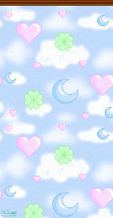 Sims 2 — Mama D's Sims2 Paper DBM 0013a - Top by mamads32209 — A cute wallpaper for the young female simion! Blue clouds,