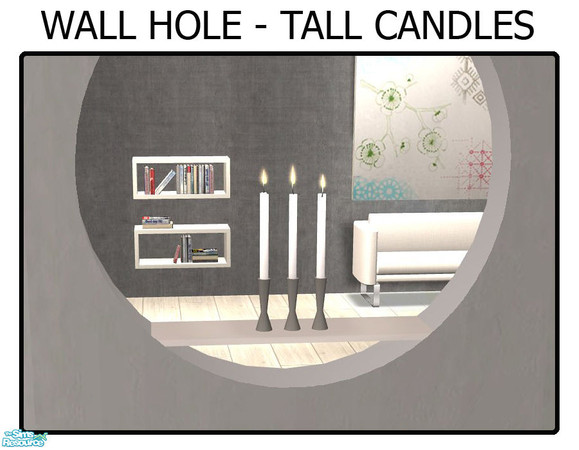 Sims 2 — Wall Hole - Tall candles by linegud — Candles to put on my wall hole shelves or just use as normal.