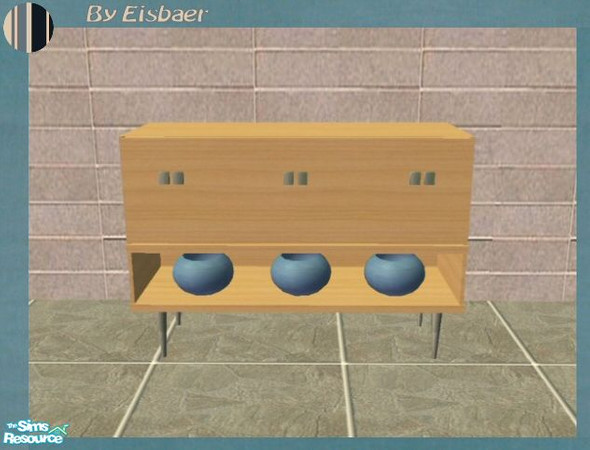 Sims 2 — Reflexsims Young Line  Moza - Dresser by Eisbaerbonzo — Modern Dresser with embedded blue deko vases