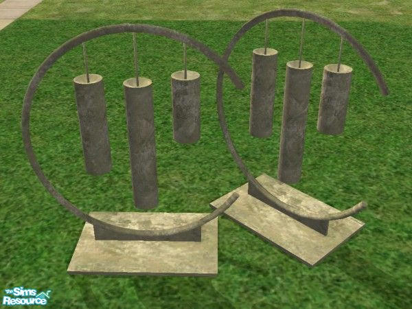 Sims 2 — Game & Deco Park Set - Chimes by minsmusic — Immobile chimes - large sculpture in green marble, designed for
