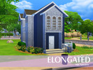 Sims 4 — Elongated (No CC) by MJCNavarro — As the title implies, the house is designed to be elongated (narrow house).