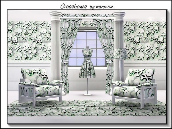 Sims 3 — Crossbones_marcorse by marcorse — Themed pattern: skull and crossbones in a random repeat