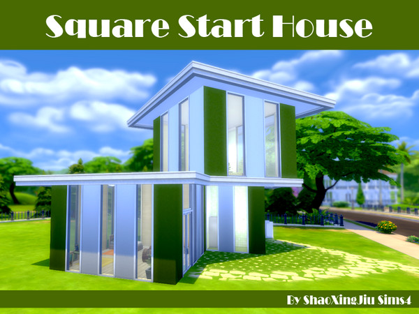 Sims 4 — Square Start House by jeisse197 — Mixed green and white three boxes into a house; This is only a $ 17961 can be