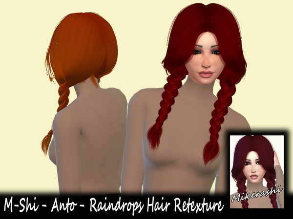 Sims 4 — M-Shi - Anto - Raindrops Hair Retexture (Mesh Needed) by mikerashi — -33 Colors (No Ombre) -Texture made by Me