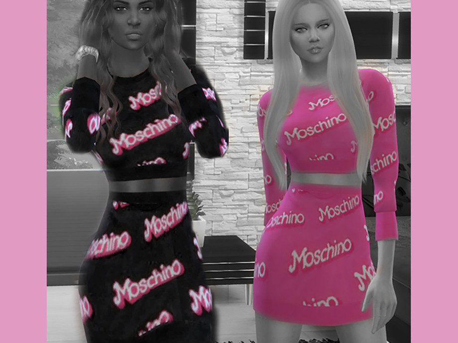 The Sims Resource - Sims 4 Moschino Chic Dress
