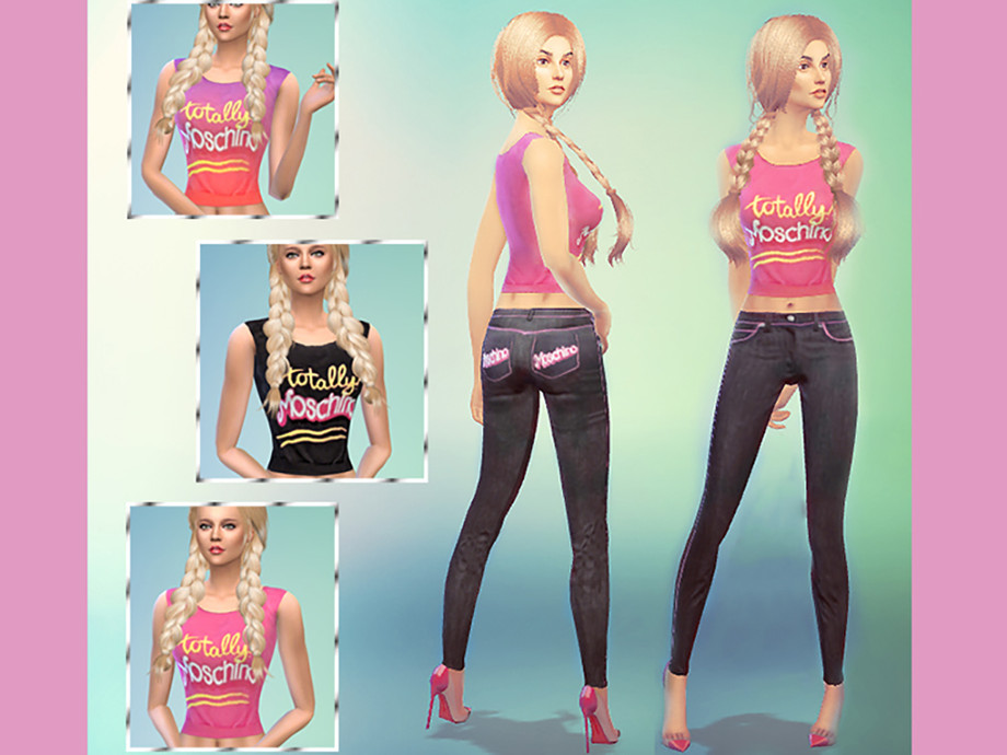 The Sims Resource - moschino outfit_barbie collection