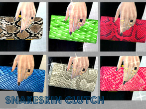 Sims 4 — Snakeskin Clutch - mesh needed by sims4sisters — Recolor of Lumy Clutch by @lumy-sims (28 color swatches) Custom