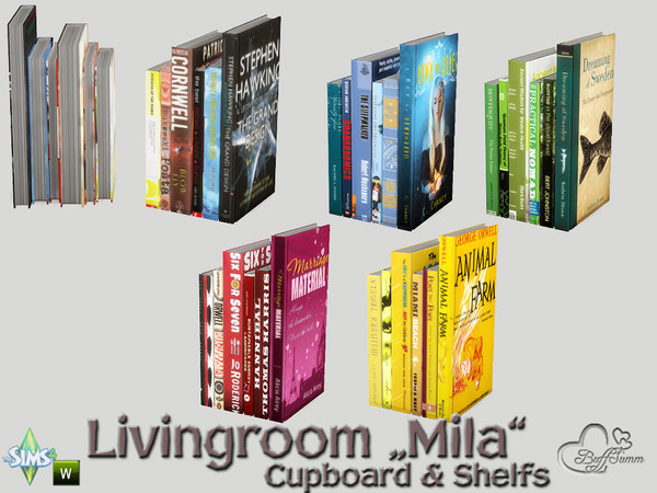 Sims 4 — Mila Living Books by BuffSumm — Part of the *Livingroom Mila*