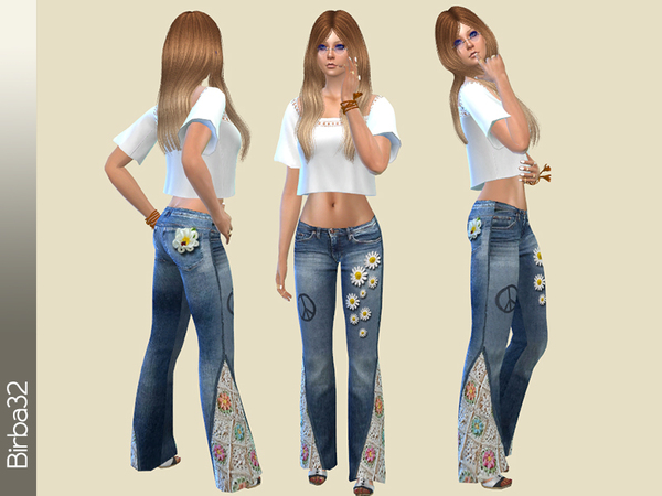 The Sims Resource - Hippie Jeans Deisies