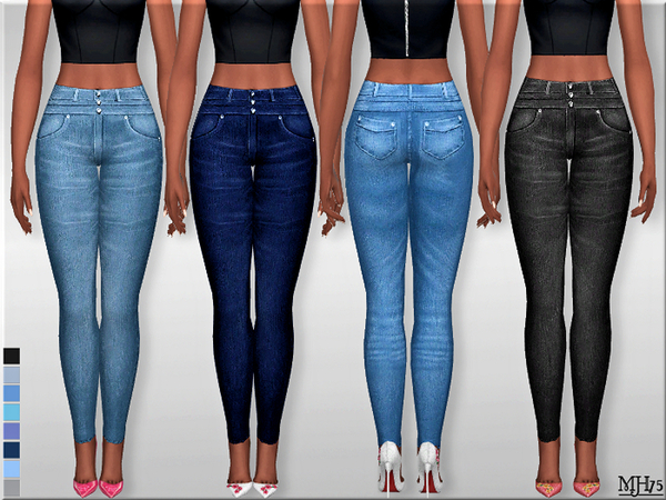 The Sims Resource - S4 High Waist Skinny Jeans 2