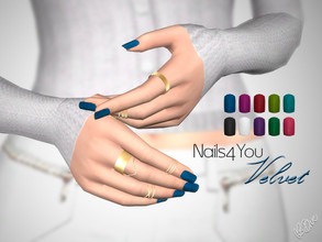 Sims 4 — Nails4You Velvet by Ms_Blue — Semi long velvety nails that comes in 10 colors. Females teen to elder. Located in