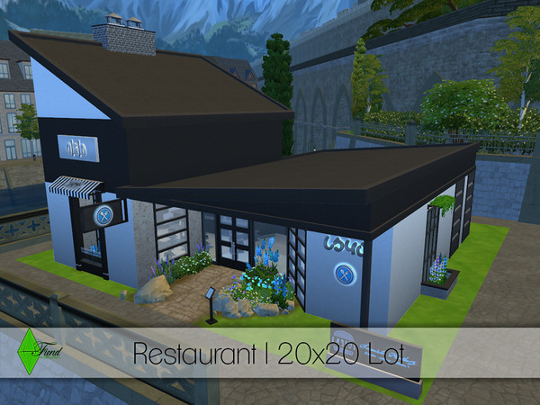 Sims 4 — CC Free Restaurant by Fiend —  Nice small contemporary restaurant, with 2 floors including a room for your sims