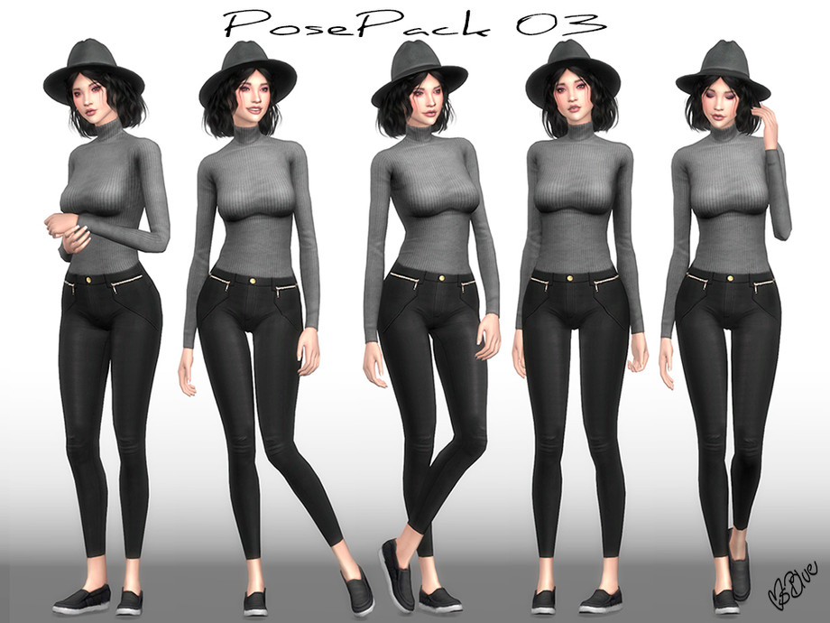Sims 4 - Pose Pack 03 by Ms_Blue - 5 new in game model poses. 