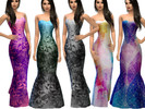 Sims 4 — Geometric Mermaid Dress by eyreickson — Gown with geometric designs. EA mesh. Teen, Adult, Elder. 5