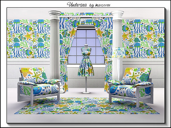 Sims 3 — Undersea_marcorse by marcorse — Themed pattern - inhabitants of the undersea world. 