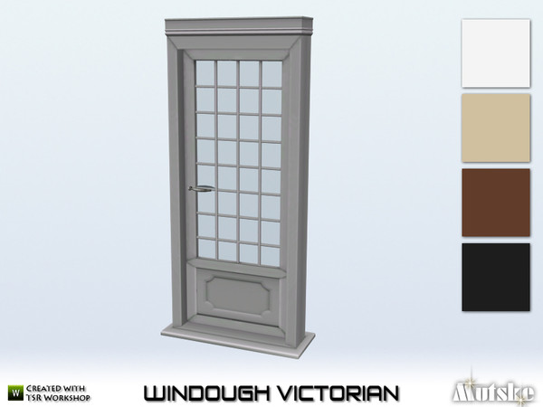Sims 4 — WinDough Door Glass 2x1 Single by Mutske — This door is part of the WinDough Victorian Constructionset. Made by