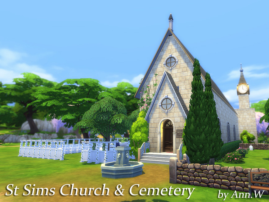 The Sims Resource St Sims Church & Cemetery NO CC