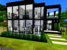 Sims 4 — Black and White  by gorbunova — This two-story house is for lovers of black and white, featuring two bedrooms,